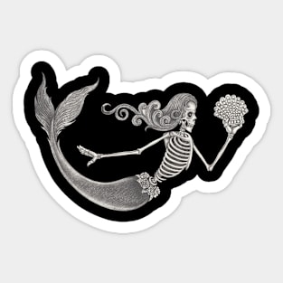 Mermaid skull. Sticker